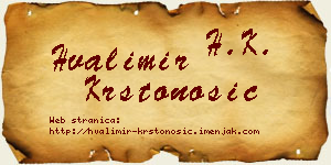 Hvalimir Krstonošić vizit kartica